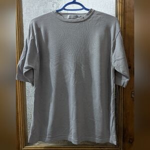 Attitude Light Gray Men's Knitted Short Sleeve Tee